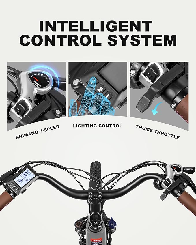 ACTBEST Electric Bike for Adults, Cores 26" Electric Commuter Bike Up to 28MPH 70 Miles, with Peak 1200W Motor, 48V 576Wh Removable Battery, 7-Speed City Cruiser Mountain E Bike for Commuting
