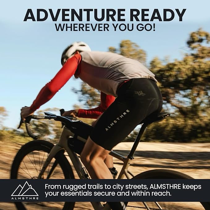 ALMSTHRE Bike Frame Bag | Weather-Resistant, Waterproof Zippers & Dual-Sided Access for Road, MTB, and Ebike Frames