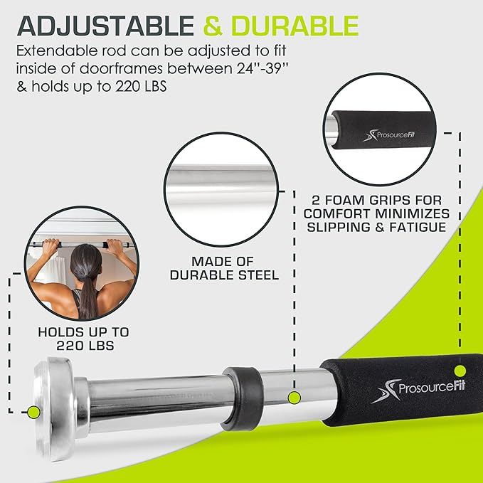 ProsourceFit Pull Up Bar for Multi Use Fitness & Home Gym Exercise
