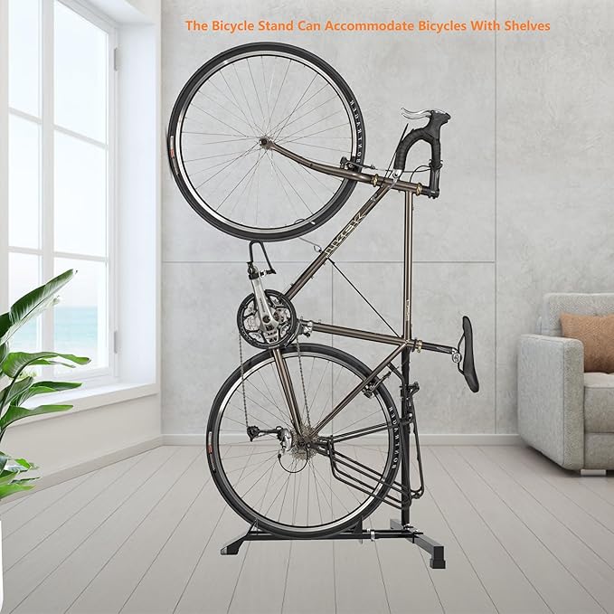 Bike Rack Garage & Vertical Bike Stand for Garage Storage,The Bicycle Stand Can Accommodate Bicycles With Shelves