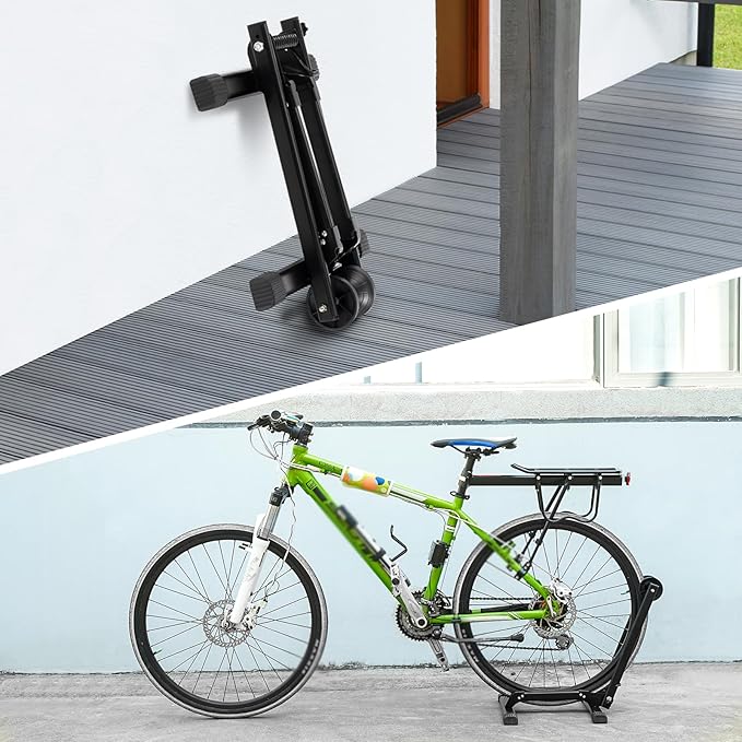 HOMEE Bicycle Floor Stand Parking Bike Rack,Bike Rack Stand Wheel Holder Fit 20"-29",Foldable Bike Storage Stand for Mountain and Road Bike,Cycling Storage Organizer for Indoor Outdoor Home Garage