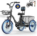 Electric Tricycle for Adults, Peak 1200W Electric Trike, Foldable Electric Bike with 468Wh/720Wh/960Wh Removable Battery, Step-Thru 3 Wheel Electric Bikes for Women Men, 20 Tire