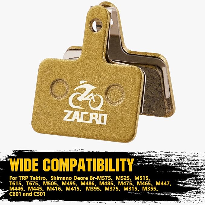 Zacro 2/4 Pairs Bike Brake Pads, Ceramic Bicycle Disc Brake Pads Fit for Tektro Shimano TRP Deore Br-M575 B01s Mt200 M525 M515 T615 T675 M505 M495 M486 M485, Mountain MTB Ebike Brake Pads Replacement