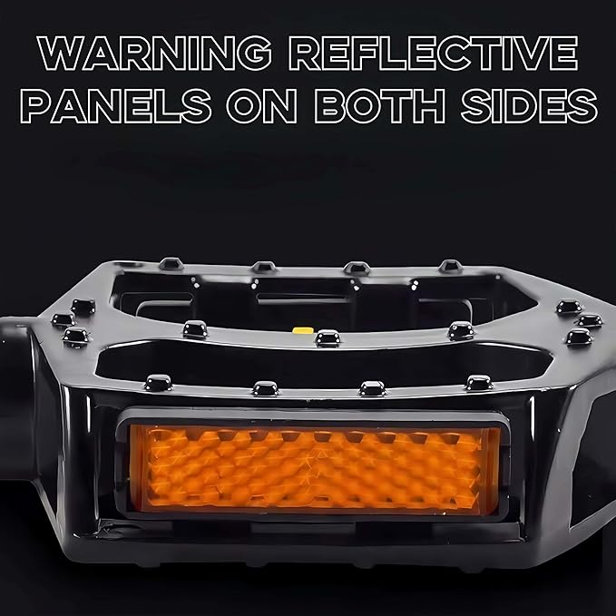 Aluminum Bike Pedals for Adult, Bicycle Flat Pedal Compatible Only 9/16 Inch Thread with Reflectors-Lightweight