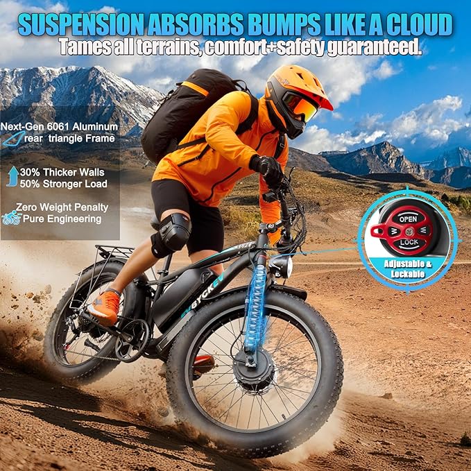 9000W Peak 60V 1768Wh Battery High-Power Dual Motor Ebike, 47 MPH 100 Miles Long Range, Fat Tire Electric Bike for Adults Men with Hydraulic Disc Brake Electric Bicycles for Snow Commuter Off-Road