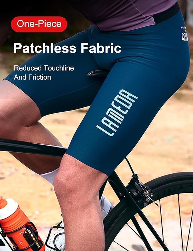 LAMEDA Mens Cycling Bib Shorts,Padded Breathable Bike Shorts Men Lightweight Bicycle Bibs Bike Tight for Road Gravel Biking