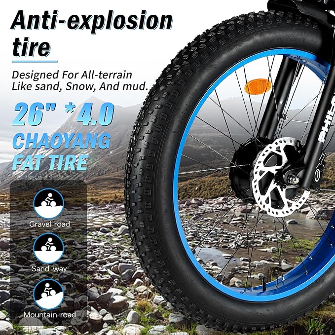 5000w Dual Motor Electric Bicycles, 60V Battery E-Bike with 45 MiIe P-Hour Electric Bike for Adults, 26 Fat Tire Hunting Ebike for All Terrain, Full Suspension Electric Ebike