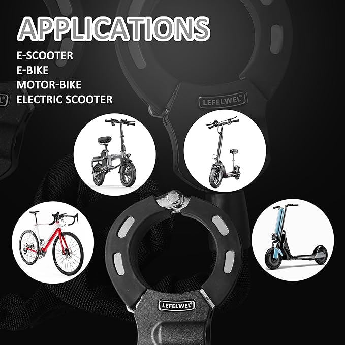 Electric Scooter Locks Anti Theft，Bike Chain Lock with Bag，Best Lock for Electric Scooter Xiaomi Segway Accessories