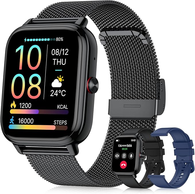 Smart Watch for Women Men- Answer/Make Call, Fitness Step Tracker Watch with Sleep Monitor/Activity Counter/110+ Sport Mode, Smartwatch for Andriod iPhone iOS Compatible