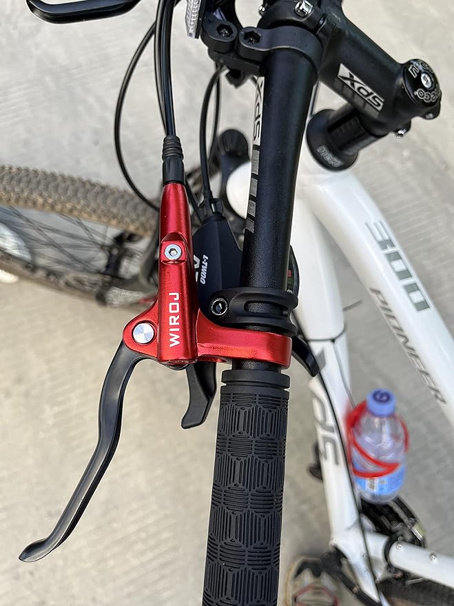 Mountain Bike Hydraulic Disc Brake Set, Front & Rear Disc Brake Kit Fit Bicycle MTB XC Trail, e-Bike, Fat Bike, Upgrade kit for Mechanical Disc Brake (Red - Left Front & Right Back)