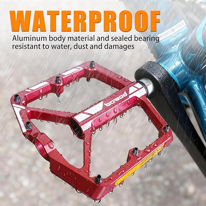 Bike Pedals 9/16" Lightweight Non-Slip Bicycle Platform Pedals - Fits Most Adult Bikes & Mountain Bikes &MTB, Road Bikes and Slip-Resistant Design