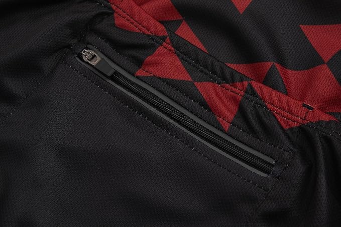 GCRFL Men's Cycling Jersey Short Sleeve Biking Shirt with 3 Rear Pockets + Zipper Pocket Breathable Quick Dry Bicycle Jersey