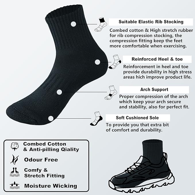 MAGIARTE Womens Mini Crew Ankle Socks Athletic Casual Cotton Socks for Women