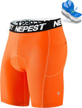 Nepest Cycling Underwear for Men Bike Shorts 4D Padded Biking Road Bicycle Biker MTB Liner Padding Shorts with Pockets
