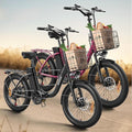 Electric Bike, 1000W Peak Folding Electric Bike, 486Wh 70 Miles Range Ebike, Waterproof Removable Battery, 7 Speed, 25 MPH Max, 20" Step-Thru Bicycle with Front Basket