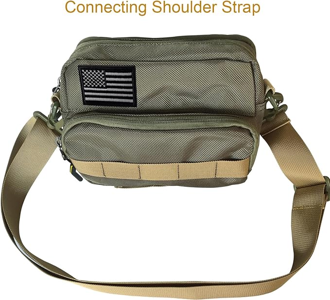 Larswon Motorcycle Handlebar Bag – Water Resistant Front Fork Pouch Storage Compatible with Cruiser, Softail, Dyna, Sportsters, Dirt Bike & Bicycle | Detachable Strap | Customizable Patch Green