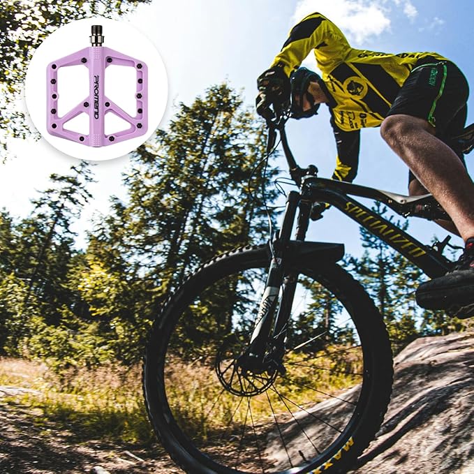 Mountain Bike Pedals - Durable Nylon DU Bearing Platform Pedals for MTB and BMX
