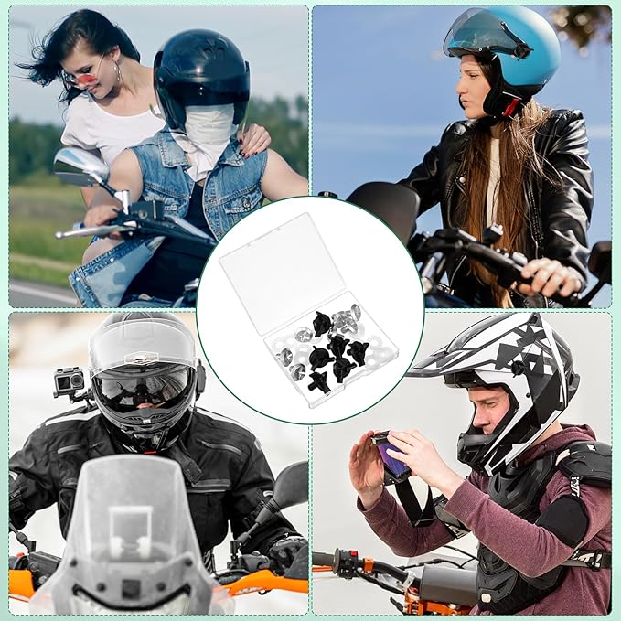 12 PCS Motorcycle Helmet Visor Screws, Motorcycle Helmet Screws with 12PCS Rubber Washers Motorcycles Helmets Accessories Helmets Visor Replacement Set for Motor Bike