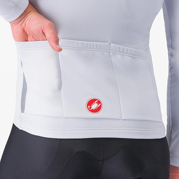 CASTELLI Men's Entrata Thermal Jersey, Long Sleeve Zip Up Fleece Insulated Base Layer for Winter Road Cycling I Gravel Biking