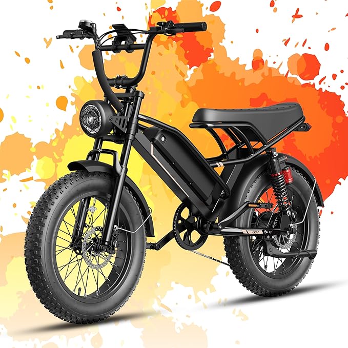 Electric Bike for Adults Teens,3000W/2000W Peak,20"/16" Fat Tire Off Road Dirt Ebike,80/55 Miles LongRanger,32/28 MPH E Bike Bicycles, Fat Tire All Terrain E-Bike,E Bike for Hunting,YR20 with Footrest
