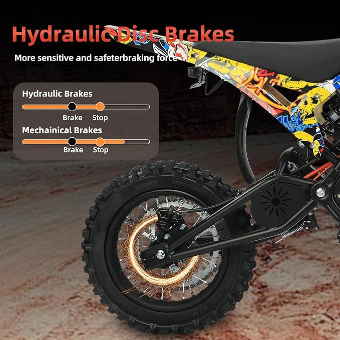 2000W Electric Dirt Bike for Teens & Adults - 37MPH Off-Road EBike, 48V 23AH Removable Battery E Bikes, 14"/12" Fat Tires Bicycle, Hydraulic Brakes Mountain Trail Motorcycle for Ages 13+