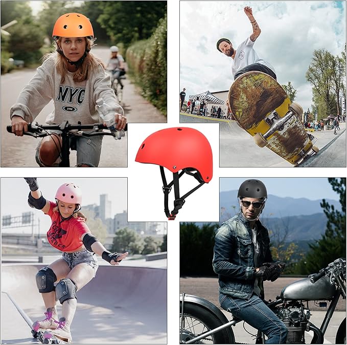67i Bike Helmet Skateboard Helmet for Adult Cycling Bicycle Scooter Helmets for Men Women Adjustable for Multi-Sport Bicycle Scooter Inline Cycling Skateboarding