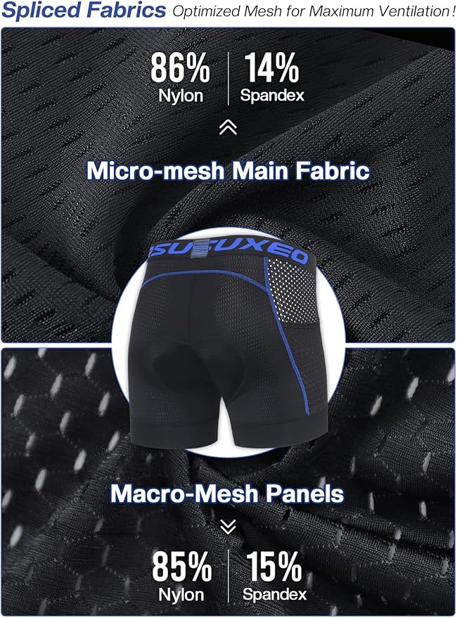 ARSUXEO Cycling Underwear Men With Pockets 4D Padded Bike Shorts Bicycle Biking Cycling Shorts