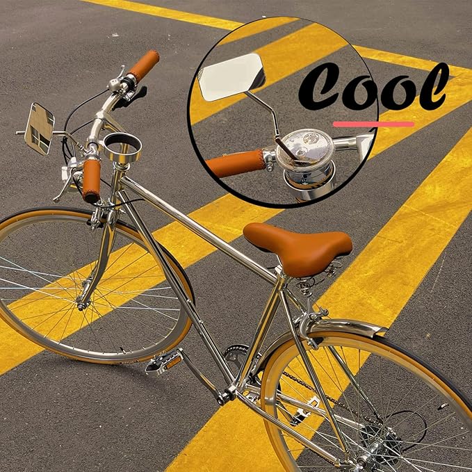 Vintage Bike Mirror Metal bicycle mirror for handlebars Rearview Mirror Cruiser Bike Mirror Electric Bike mirror Side Mirror Galvanized Steel Frame for The Retro Bike Parts