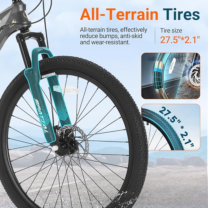 SPATIAL Mountain Bike, 20/24/26/27.5/29 inch Outdoor Cycling Bike,21/8 Speed Lightweight Aluminum Frame | Dual Disc Brakes,Adjustable Ergonomic Seat for Men Women Adult Teens