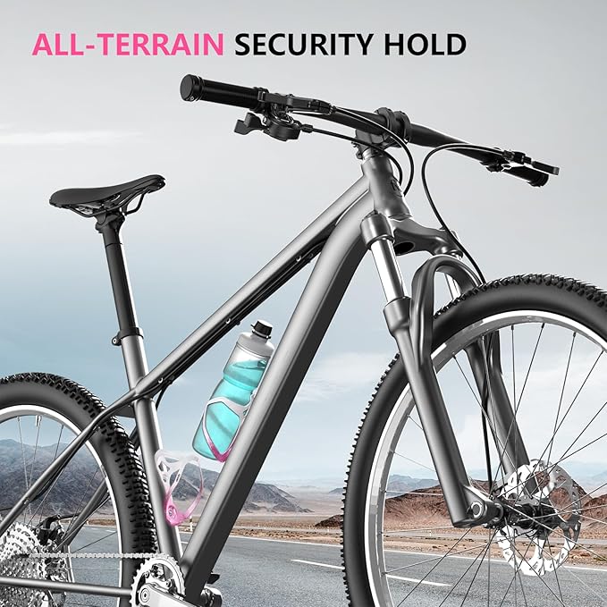 Bike Water Bottle Holder Bicycle Cage for Mountain Road MTB Gravel Adult Bikes Cycling Universal Carrier Rack 1 Pack Aluminum Alloy Ultralight Kettle Drink Accessories White Pink