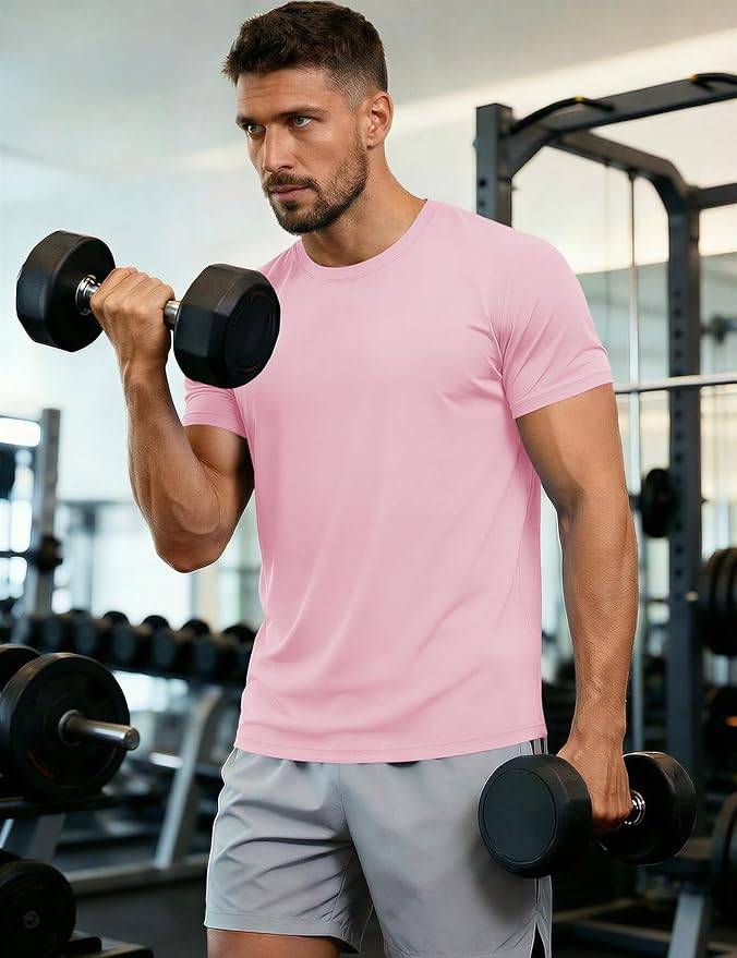MAGCOMSEN Men's Short Sleeve UPF 50+ T-Shirt Quick Dry Workout Athletic Running Swim Tops Tee Rash Guard Performance Shirts