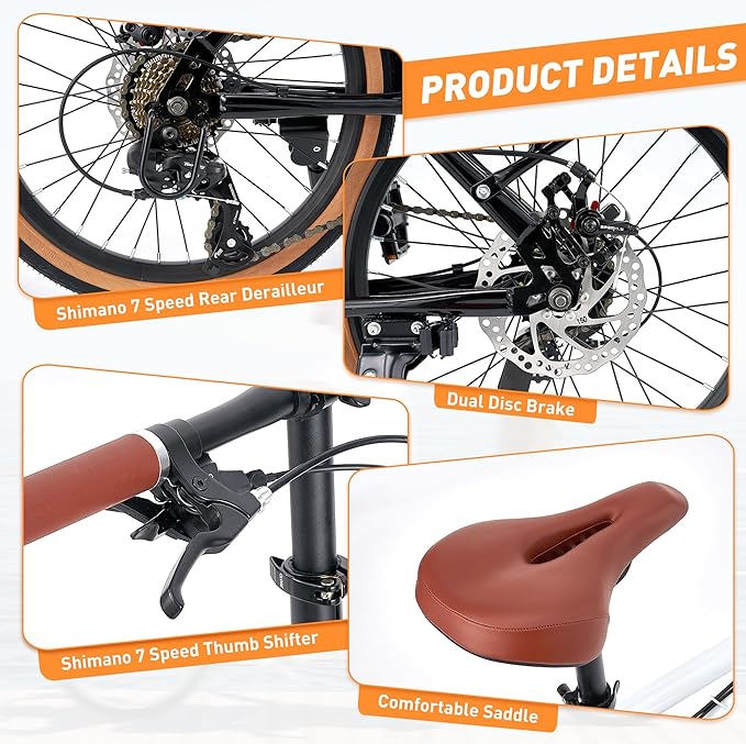 Folding Tandem Bike for Adults,20" Folding Bike Dual Drive Tandem Bicycle,Foldable with Rolling Stand for Easy Transport