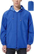 Mens Rain Jacket Raincoat Windbreaker Running Waterproof Lightweight Packable with Hood Travel Hiking Cycling