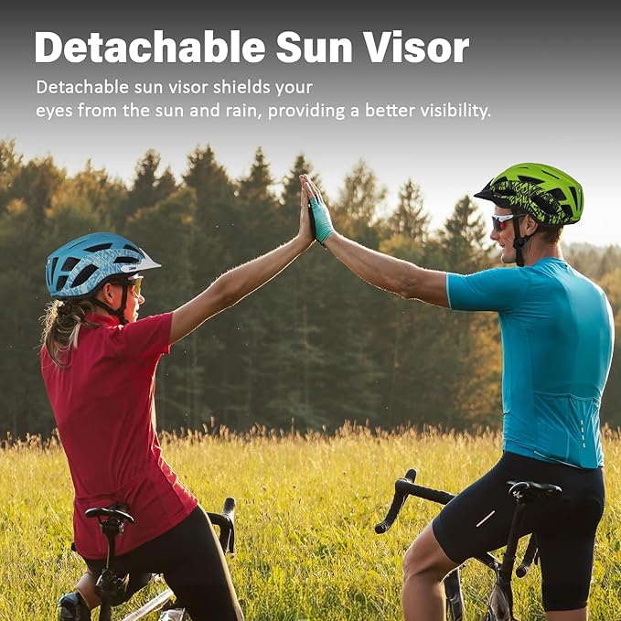 Bike Helmet for Adults Women Men Youth Kids, Lightweight Mountain Road Bicycle Cycling Helmets with Adjustable Dial & Removable Visor