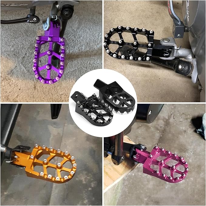 Mini Bike Foot Pegs CNC Anti-Slip Wide Footpegs for Coleman CT100U CT200U BT200X CC100X CRF XR 50 70 110 125 SSR Apollo TaoTao Motorcycle Dirt Bike Pit Bike Pedals Deep Pink