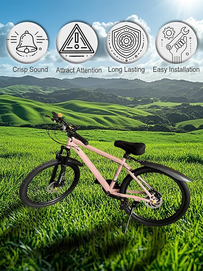 ACEDOAMARE Bike Bell with Loud Crisp Clear Sound Bike Bell for Road Mountain Scooter Tricycles Bike Accessories Handlebar Decoration