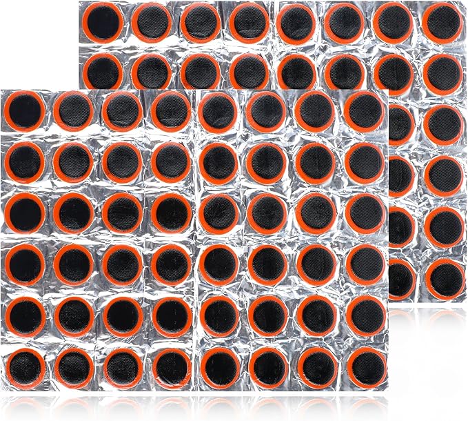 96 Pcs Ponches Frios para Bicicletas, Tire Patches for Bicycle Inner Tube Repair, 0.98 Inch Rubber Patch Kit, Emergency Road Cycling Tool