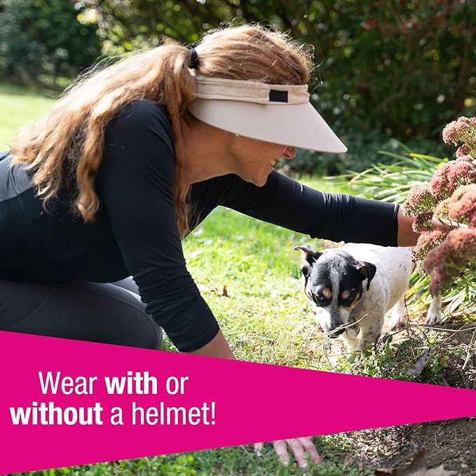 Original 4.5” Sun Visor | Helmet Sun Protection Visor with Patented Gripper System | One Size Fits All | Ideal for Horseback Riding, Biking, Golfing | Mens and Womens Visor Hat | Black