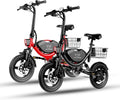 Electric Bike with Basket, 14" Folding Ebike 22 MPH, 35 Miles Range, Dual Suspension, 715W Peak Brushless Motor with 30° Uphill, Adjustable Seat, Commuter Electric Bicycle for Adults 330LBS Load