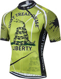Cycling Jersey Men USA Summer Bike Short Sleeve 3-Pockets Breathable Quick-Dry Shirt S-3XL
