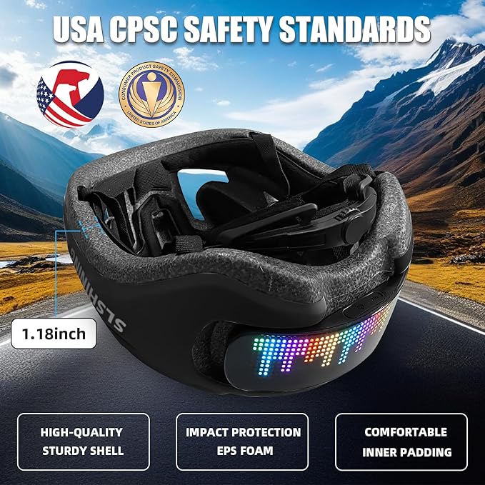 Smart Bike Helmet with Light: Bicycle Helmets for Adult Teens for Mountain & Road Cycling Electric Scooter Skateboard Skating