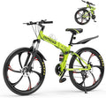 26" Foldable MTB – 21-Speed Full Suspension, High-Carbon Steel Frame, Dual Disc Brakes & Quick-Release Tires – Adults & Teens (Multiple Colors)