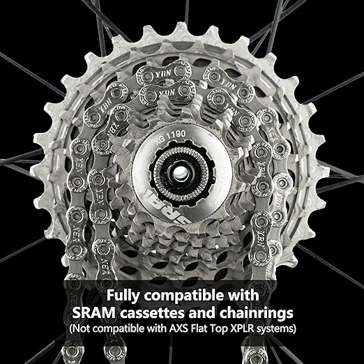 Thinvik Bike Chain 12 Speed, 1/2''× 11/128'', 110 Links - Road & Gravel and MTB Chain for Shimano and SRAM(Not for SRAM AXS) - Basic Silvery Gray - Quick Link Included