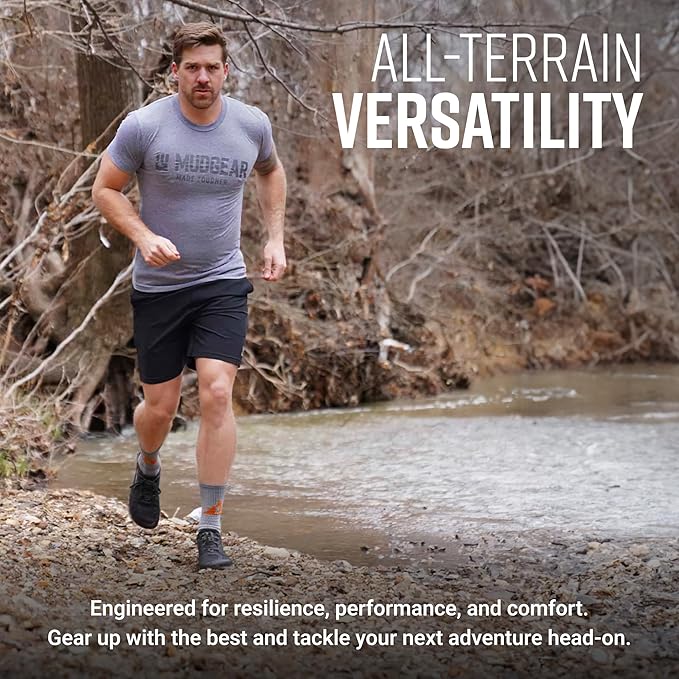 Crew Length Trail Running Socks, Quick-Drying Mid-Calf Socks with Arch Support, Sweat-Resistant, Breathable Athletic Socks