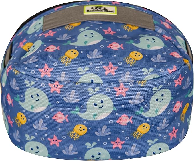 Kids Bike Basket,Durable Front Frame Bicycle & Scooter Basket Bag,Waterproof Fabric Bicycle Handlebar Bag for Boys, Girls, Toddlers with Zipper Mesh Lip (Blue Ocean)