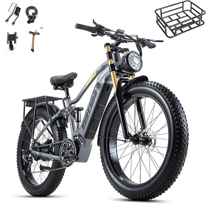 2026 Upgraded Dual Motors AWD Electric Bike for Adults 5000w/3000W/1500W Motor Dirt Ebike 40MPH/30MPH 52V/48V 30Ah/20Ah Battery Up to 90 Miles Long Range 26" Fat Tire Bicycle for Commute Mountains