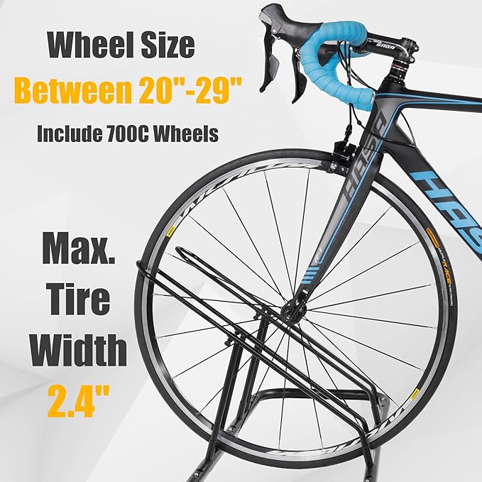 CyclingDeal Bike Rack Floor Parking Bike Stand for up to 6 Bicycles | Indoor, Home & Garage Storage Rack | Stable & Secure Bicycle Stand w/ Tire Grooves Up to 29", Holding Plates & Custom Spacing