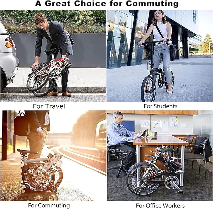 KABON Folding Bike for Adults, Carbon Fiber Mini Compact Folding Bike for Women Commuters City Foldable Bicycle 20inch Wheel