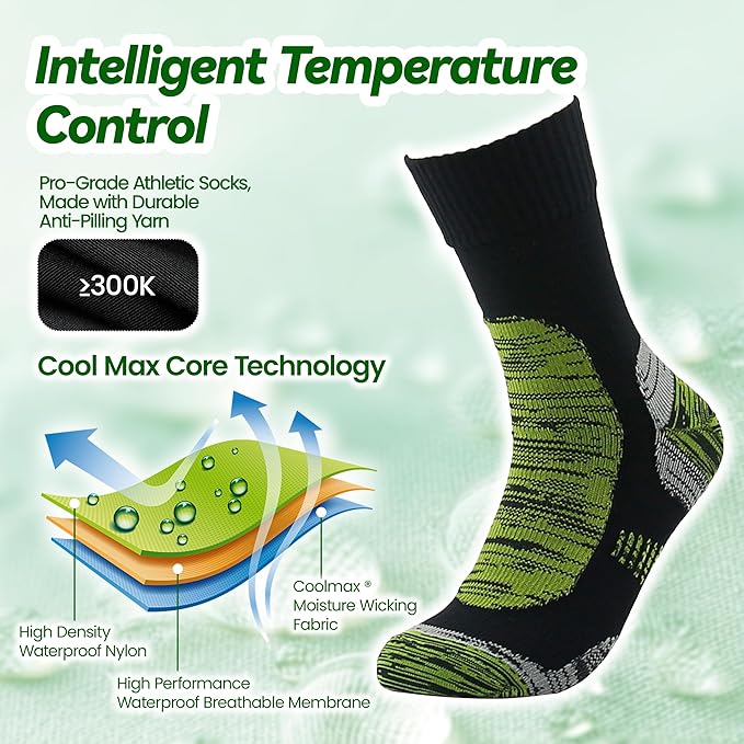 RANDY SUN Waterproof Breathable Socks, [SGS Certified] Unisex Novelty Skiing Trekking Hiking Wading Trail Socks