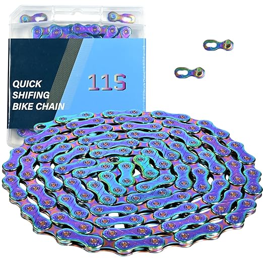 Rainbow 11 Speed Bike Chain, 1/2" x 11/128" 116 Links for Road Bike Mountain Bike (11 Speed Chain)